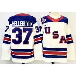 Men's USA 37 Connor Hellebuyck White 2026 Stitched Jerseys
