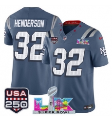 Youth New England Patriots 32 TreVeyon Henderson Storm Blue 2025 F U S E Super Bowl LX USA 250 Patch Rivalries Vapor Limited Stitched Football Jersey Youth New England Patriots 32 TreVeyon Henderson Storm Blue 2025 F U S E Super Bowl LX USA 250 Patch Rivalries Vapor Limited Stitched Football Jersey