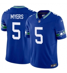Men Seattle Seahawks 5 Jason Myers Royal 2025 F U S E Throwback Vapor Limited Stitched Football Jersey