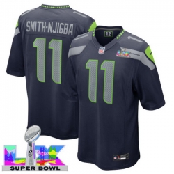 Men Women Youth Seattle Seahawks #11 Jaxon Smith-Njigba 2025 2026 Super Bowl LX F U S E Stitched NFL Jersey Blue