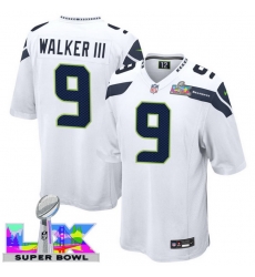Men Women Youth Seattle Seahawks #9 Kenneth Walker III 2025 2026 Super Bowl LX F U S E Stitched NFL Jersey White Men Women Youth Seattle Seahawks #9 Kenneth Walker III 2025 2026 Super Bowl LX F U S E Stitched NFL Jersey White