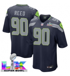 Men Women Youth Seattle Seahawks #90 Jarran Reed 2025 2026 Super Bowl LX F U S E Stitched NFL Jersey Blue Men Women Youth Seattle Seahawks #90 Jarran Reed 2025 2026 Super Bowl LX F U S E Stitched NFL Jersey Blue