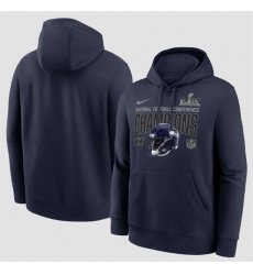 Men Seattle Seahawks Navy 2025 NFC Champions Glory Shield Hoodie Men Seattle Seahawks Navy 2025 NFC Champions Glory Shield Hoodie