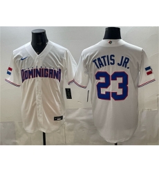 Men Dominican Republic Baseball  Fernando Tatis Jr  White World Baseball Classic Stitched Jersey