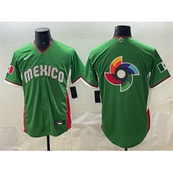 Men Mexico Baseball Team Big Logo Green 2026 World Baseball Classic Stadium Stitched Jersey 001