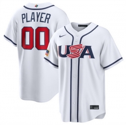 Men USA Baseball ACTIVE PLAYER Custom White 2026 World Baseball Classic Home Stadium Stitched Jersey