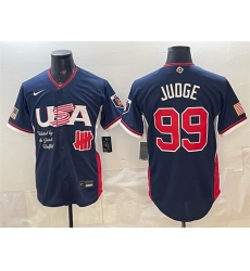 Men USA Baseball x Undefeated  99 Aaron Judge Navy 2026 World Baseball Classic Stadium Stitched Jersey