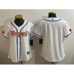 Youth Venezuela Baseball Blank White 2026 World Baseball Classic Home Stadium Stitched Baseball Jersey