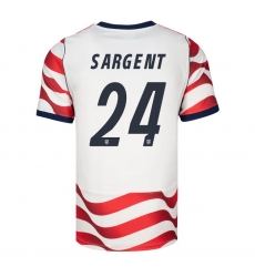 USA 2026 FIFA World Cup Soccer White Jersey Set ( Have Shorts ) Josh Sargent #24