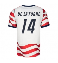 USA 2026 FIFA World Cup Soccer White Jersey Set ( Have Shorts ) Luca de la Torre #14 USA 2026 FIFA World Cup Soccer White Jersey Set ( Have Shorts ) Luca de la Torre #14