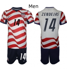 USA FIFA World Cup 2026 Soccer Red Home Jersey Alejandro Zendejas #14 USA FIFA World Cup 2026 Soccer Red Home Jersey Alejandro Zendejas #14