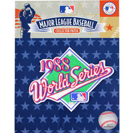 Men 1988 MLB World Series Logo Jersey Patch Los Angeles Dodgers vs. Oakland Athletics Biaog