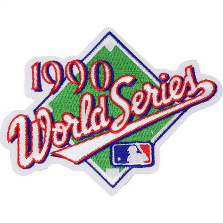 1990 MLB World Series Logo Jersey Patch Cincinnati Reds vs Oakland Athletics As Biaog